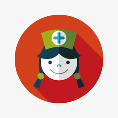Medicine nurses flat icon with long shadow