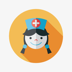 Medicine nurses flat icon with long shadow