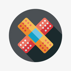 medical bandage flat icon with long shadow