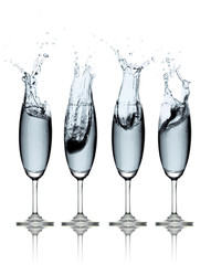 Glass of water  on a white background