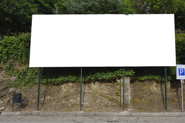 Green forest park blank billboard for the user to modify. Advert