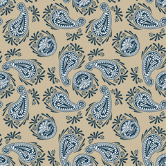 Seamless luxury paisley illustration vector
