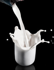 milk splashing from the glass