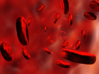 Red blood cells 3d render