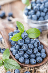 Blueberries on a Wooden Spoon