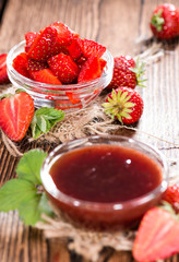 Bowl with Strawberry Sauce