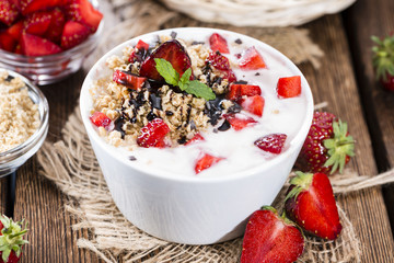 Portion of homemade Strawberry Yogurt