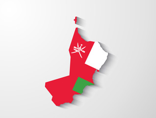 Fototapeta premium Oman map with shadow effect presentation
