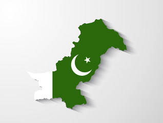 Pakistan map with shadow effect presentation