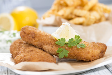Fried Salmon Filet with French Fries