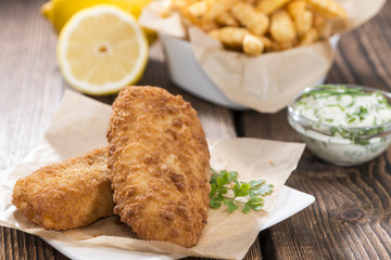 Portion of Fried Salmon (with Chips)