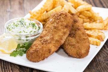 Fried Salmon Filet with French Fries