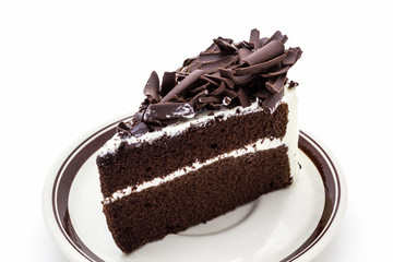 Chocolate cake slice.