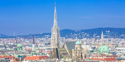 Naklejka premium Panorma Stephansdom, Wiedeń