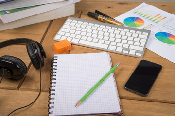 view on desk workspace