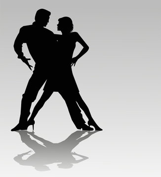 coppia di ballerini silhouette Stock Vector | Adobe Stock