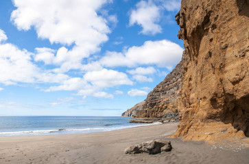 Black sand volcanic beach. Tenerife Island