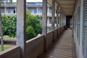 Corridor in Tuol Sleng  (S21) Prison, Phnom Penh, Cambodia