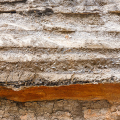 Soil layers under asphalt road