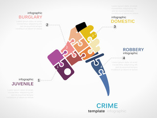 Vector crime infographics