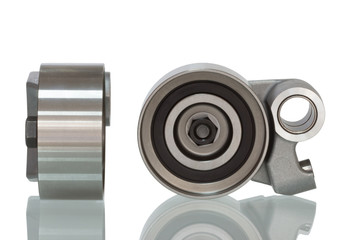 Image of two pulleys isolated on white