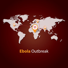 Ebola Virus outbreak, Minimalistic template, vector illustration