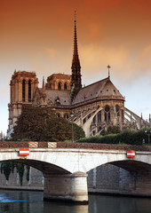 Fototapeta na wymiar La Seine et Notre Dame