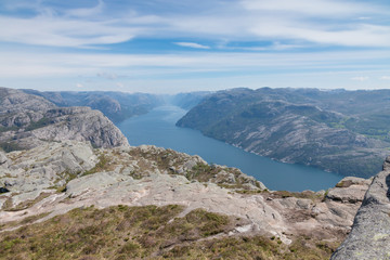 Fototapeta na wymiar Lysefjord View from Preikestolen