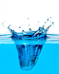 Splash water isolated on white background.