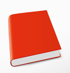 Red book on white background