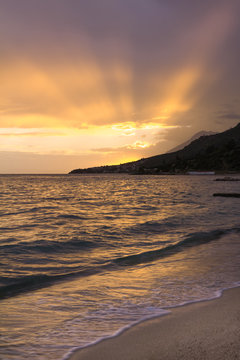 Beautiful sunset over Adriatic Sea