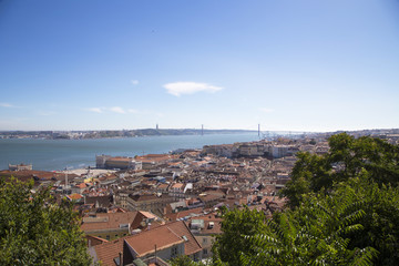 Panorama of Lisbon historical city, Portugal