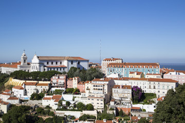 Panorama of Lisbon historical city, Portugal
