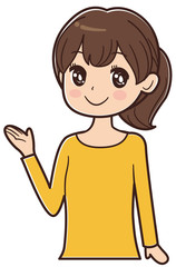 紹介する女性