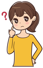 疑問を持つ女性