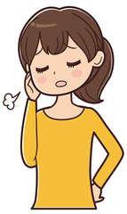 ため息をつく女性