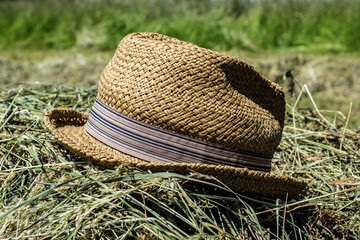 hat, hay, farm, countryside, nature, moda