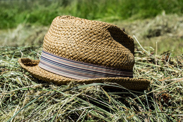 hat, straw hat, straw hat, fields, meadows