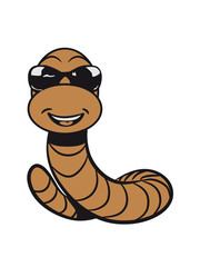 Fototapeta premium Wurm lustig Regenurm Sonnenbrille