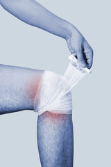 Pain in leg. The bandage