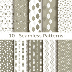 Set of ten seamless patterns