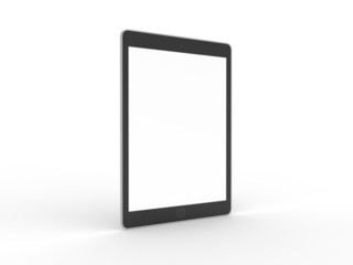 Tablet Computer Blank Screen on White Back