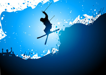 Freestyle ski abstract background