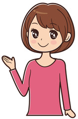 紹介する女性