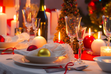 Traditionally set table for Christmas Eve