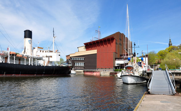 port and ship in Stockholm, Sweden, Europe