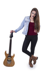 Fototapeta premium Beautiful teenage rebellious blond confident rocker girl