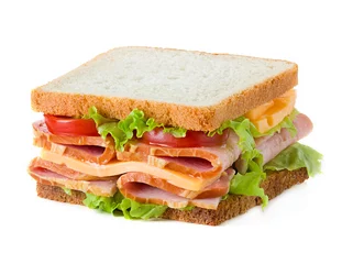 Foto op Plexiglas sandwich isolated on white background © yvdavid