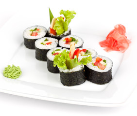 vegetarian roll with cucumber and pepper