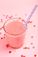 Delicious milkshake on table